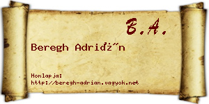 Beregh Adrián névjegykártya